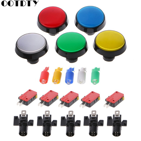 5 Pcs/Set 5 Colors 60mm Round Push Button Switch For Game Player Arcade Joystick ► Photo 1/6