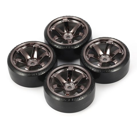 4Pcs RC Hard Pattern Drift Tires Tyre Wheel for Traxxas HSP Tamiya HPI 1:10 RC On-road Vehicle Drifting Car Hard Tyre Set ► Photo 1/6