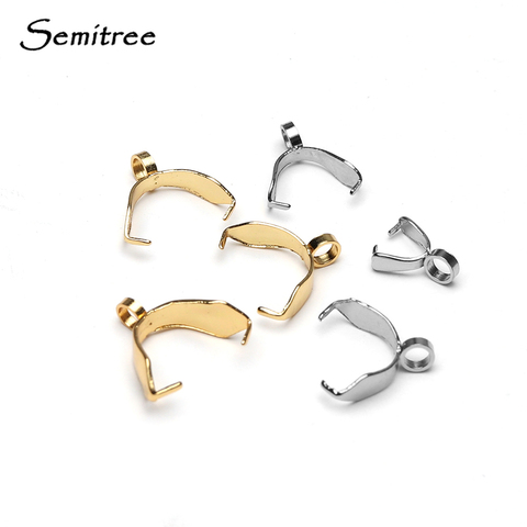 SEMITREE 20pcs/lot Stainless Steel Bail Clasps Connector Pendant Necklace Making Clasps DIY Jewelry Necklace Findings 9/11/12mm ► Photo 1/4
