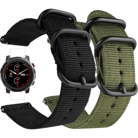 Nylon canvas Strap for Xiaomi huami Amazfit Stratos 3 2 2S /PACE/GTR 47MM Watch Band for Huawei Watch GT GT2 46mm Straps ► Photo 1/6