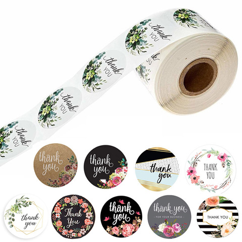 10 Style 50Pcs/wad  Floral Thank You Stickers 1 inch Round seal label handmade scrapbooking Envelope stationery sticker ► Photo 1/6