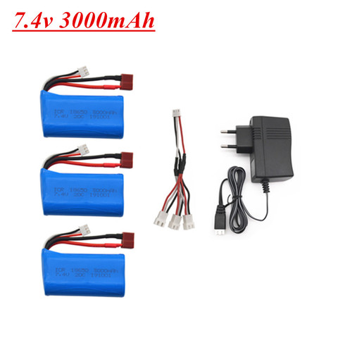 7.4V 3000mAh 18650 lipo Battery for Q46 Wltoys 10428 /12428/12423 RC Car Parts 2s 7.4v battery For Wltoys 144001 A959-B A969-B ► Photo 1/1