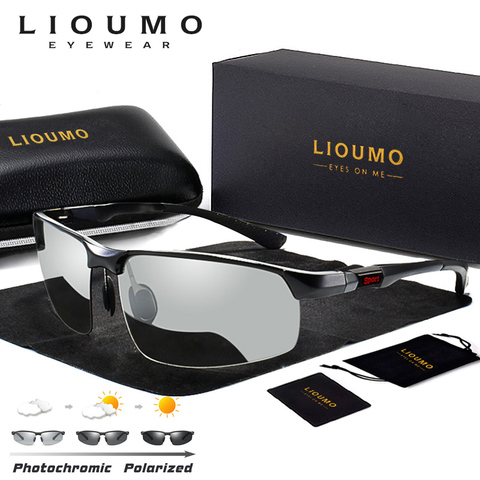 Aluminum Photochromic Sunglasses mens Polarized Day Night Vision