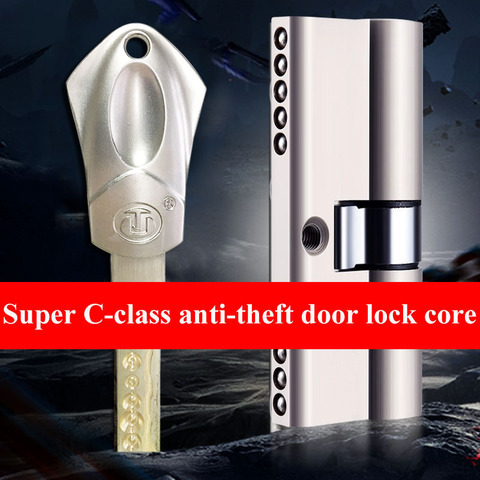 Stainless steel C-class lock core Cylinder European Standard Universal Security Door Gate lock cylinder With 10pcs Keys ► Photo 1/6