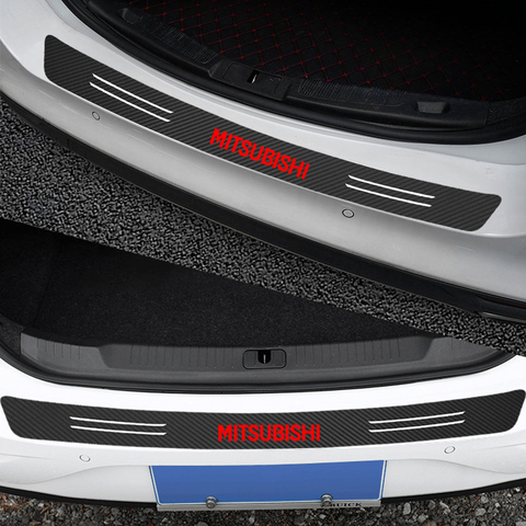 Car Rear Bumper Protection 3D Carbon Fiber Sticker For mitsubishi lancer asx outlander pajero galant Auto styling Accessories ► Photo 1/6