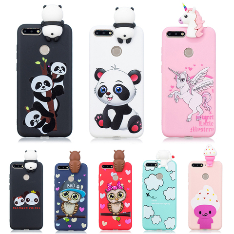 3D Panda Unicorn Case Coque For Huawei P Smart 2022 Honor 8 9 10 20 Lite Honor 10i 8A 8X 8S 7S 7A 7C Pro Soft Silicon Back Cover ► Photo 1/6