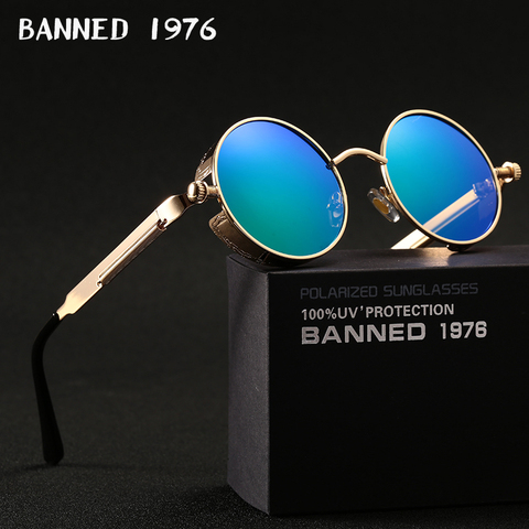 2022 HD polarized Round Metal Sunglasses UV400 Men's Sun glasses Feminin Women's Vintage Gafas De Sol Metal GOGGLES with box ► Photo 1/6