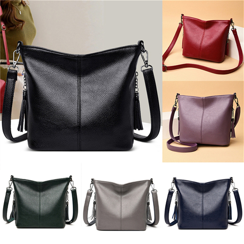 Women's PU Leather Handbags Ladies Solid Color Hand Bags For Storage Purse Ladies Large Capacity Messenger Bag For Female ► Photo 1/6