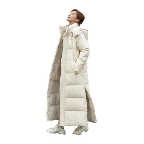 Women X-Long Winter Jacket Hooded Side Split Windproof Warm BIO Down Coat Oversize Cotton padded Parkas Casaco Feminino ► Photo 1/6
