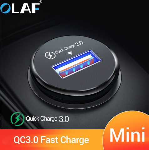 Mini Quick Charge 3.0 Car Charger For iphone Samsung Fast Charging QC 3.0 Car-Charger For Xiaomi Huawei Car Phone USB Charger ► Photo 1/6