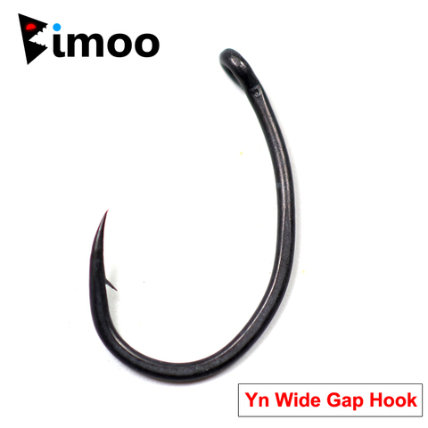 Bimoo 20pcs Teflon Coating Europe Carp Hooks High Carbon Steel Matte Black with Micro Barb Curve Shank Yn Carp Fishing Hook 2-10 ► Photo 1/6