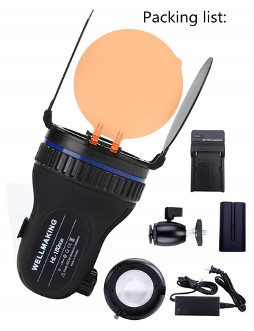 WELLMAKING HL-180RGB COB Video light RGB Full Color LED Light Bi-color 3200K-5600K for Camera Camcorder YouTube Photography ► Photo 1/6