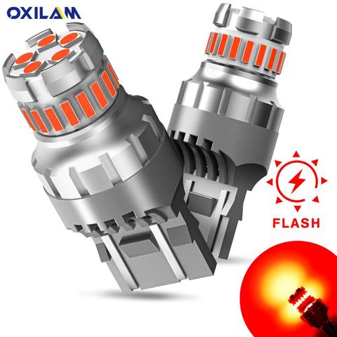 2x 1200LM T20 7443 W21W LED Canbus Strobe Flash Stop Light T25 3157 P27/7W W21/5W WY21W LED Bulb Car Brake Tail Light Red White ► Photo 1/6