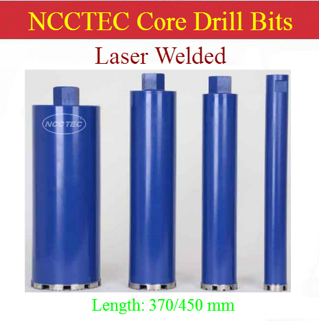 25-180mm * 370/450mm Laser Welded crown diamond core drill bits/1''- 7'' * 14.8''/18'' wet reinforced concrete iron steel bars ► Photo 1/6