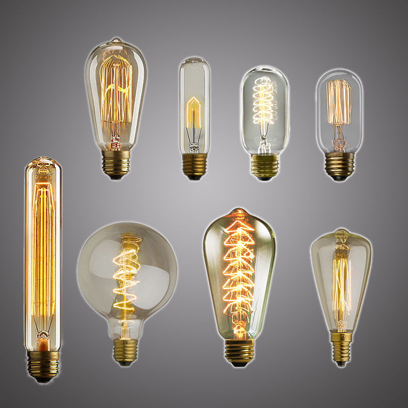 60W Vintage Retro Filament Light Bulbs  Industrial Style Lights Edison Screw E27 