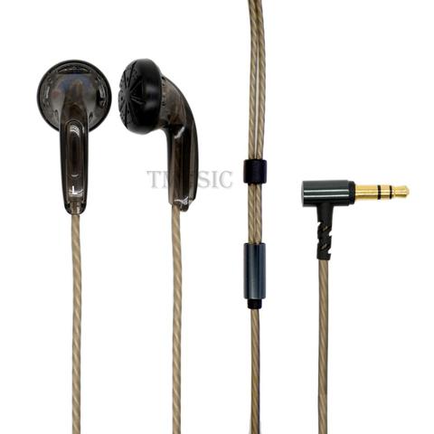 TMUSIC In-ear Earphones HiFi 300 Ohms Flat Head Earphone Nature Sound Wired Earbuds Sliver Plated Wire ► Photo 1/3