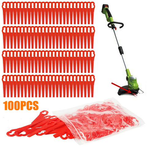 100Pcs/Set 83mm Grass Trimmer Blade Cutter Lawn Trimmer Spare Blade Garden Replacement Blade Red ► Photo 1/6