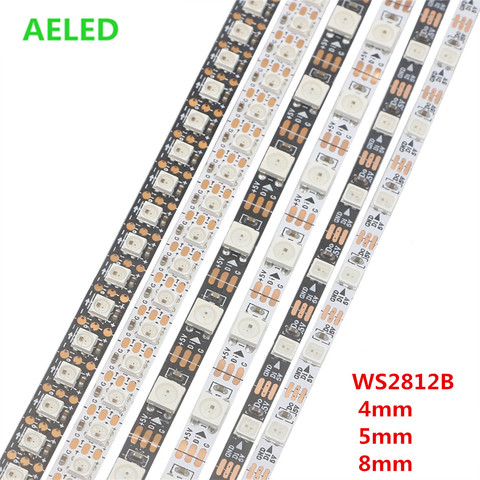 1m 2m WS2812B SMD3535/5050 RGB Flexible LED Strip 60/144 pixels/leds/m 4mm/5mm/8mm PCB WS2812 Individual Addressable Pixel Strip ► Photo 1/6