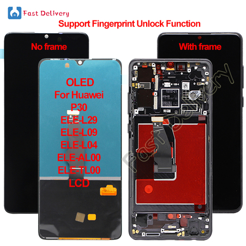 OLED For Huawei P30 LCD Display Touch Screen Digitizer Assembly OLED For Huawei ELE-L29 ELE-L09 ELE-L04 ELE-AL00 ELE-TL00 lcd ► Photo 1/6