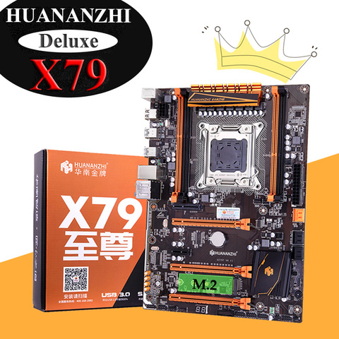 HUANANZHI X79 Deluxe Gaming Motherboard with NVMe M.2 SSD slot 4 DDR3 RAM Max up to 128G Buy Computer Parts 2 Years Warranty ► Photo 1/6