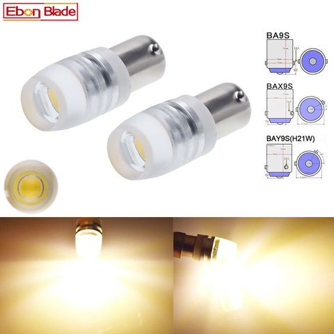 2X BA9S T11 BAX9S H6W BAY9S H21W LED Lamps For Car Interior Dome Map Reading Lights Side Wedge Parker Bulbs Warm White 6V 12V DC ► Photo 1/6