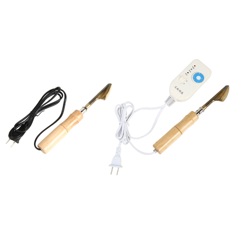 Portable Wood Handle Mini Electric Iron for Leather Clothing Bag Shoes Crafting Surface Wrinkle Removal Smooth Industry Tool ► Photo 1/6