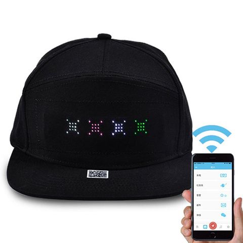 Men Women Bluetooth LED APP Controlled Baseball Hat Message Display Hip Hop Cap ► Photo 1/6