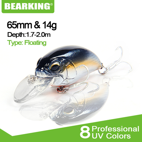 2017 New hot Excellent Bearking hot professional quality crank bait good fishing lures 65mm,14g crank.dive 2m,pike bass fishing ► Photo 1/6