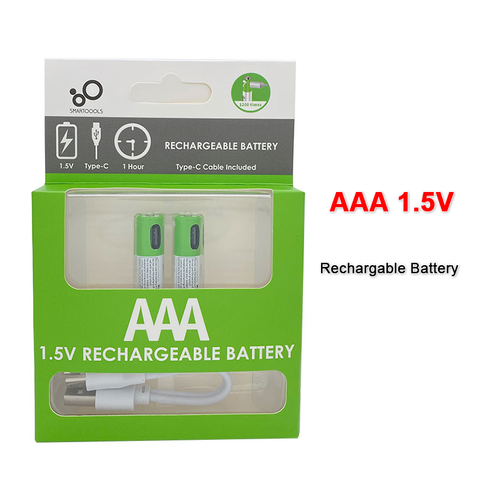 NEW USB AAA Rechargeable Batteries 1.5V 550 mWh li-ion battery for remote control mouseElectric toy battery + Type-C Cable ► Photo 1/5