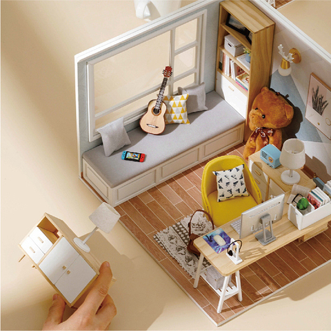 DIY Miniature Dollhouses Kit Modern Style Model Wooden Small House Roombox Birthday Gift Toys For Children Doll House Furniture ► Photo 1/6