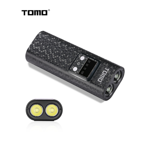 TOMO Q2 18650 battery charger DIY power bank case Portable battery Storage box LCD power display Double USB port with Flashlight ► Photo 1/6