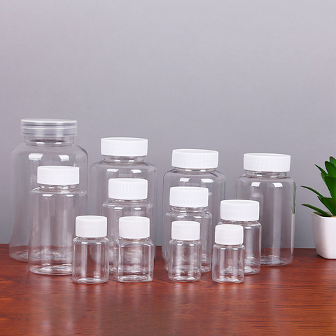 10Pcs 15/20/30/50ml Plastic PET Empty Clear Seal Bottles Medicine Pill Vial Container Reagent Vials Packing Bottle ► Photo 1/6