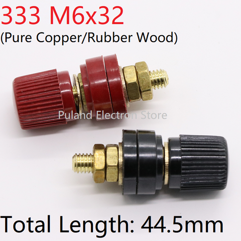 Copper 333 M6*32 Wire Binding Post Thread Screw Dia 6mm Brass Weld Machine Inverter Clamp Power Supply Connector Terminal Splice ► Photo 1/6