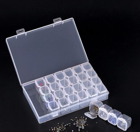 28 Grid Dismountable Plastic Box Beads Accessories Stud Earring Rings Necklace Jewelry Storage Originizer Display Case ► Photo 1/6