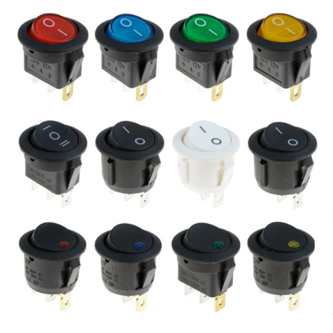 Pushbutton switch ON/OFF Round Rocker Switch LED illuminated Car Dashboard Dash  Van 12V Waterproof cap ► Photo 1/1