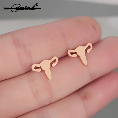 Cxwind Fashion Abstract Female Uterus Pendientes Bijoux Women Sex Uterus Stud Earrings For Women Wedding Jewelry Brincos ► Photo 1/6