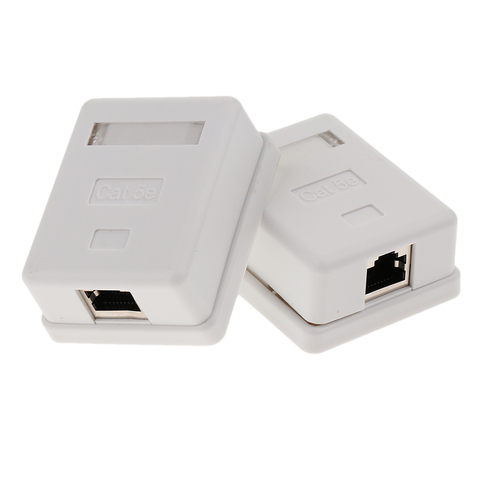 2 Sk.Single Port Cat5e Surface-Mount Box 1x RJ45 Ethernet Port Cat5e RJ45 Network / Internet Cable Wall Mount Junction Box ► Photo 1/6