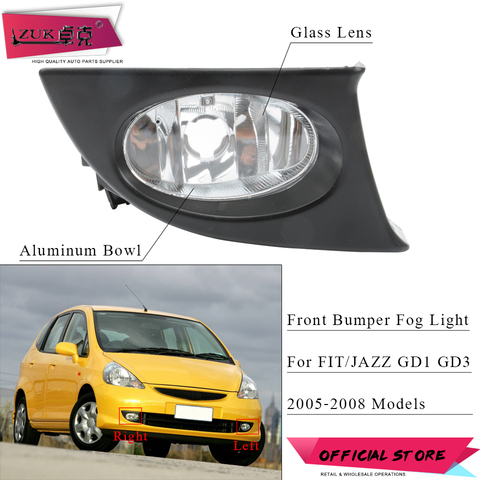 ZUK Front Bumper Fog Light Fog Lamp For HONDA FIT JAZZ GD1 GD3 2003 2004 2005 2006 2007 2008 OE# 33951-SAA-H11 33901-SAA-H11 ► Photo 1/6