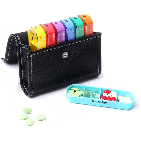 7 Days Pill Box Organizer Medicine Box Holder Organizer Pill Drug Container Plastic Portable Compartments ► Photo 1/6