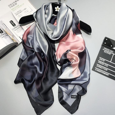 2022 luxury brand Women Silk scarf Beach Shawl and Echarpe summer Wrap Designer scarves Plus Size female beach stoles bandana ► Photo 1/6