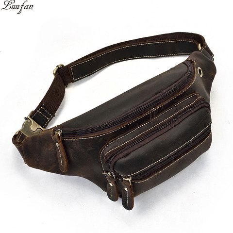 Men Genuine Leather waist Packs Fanny Pack Belt Bag Phone Pouch Mini Travel Chest Bag Male Small Crossbody Bag Leather Pouch ► Photo 1/6