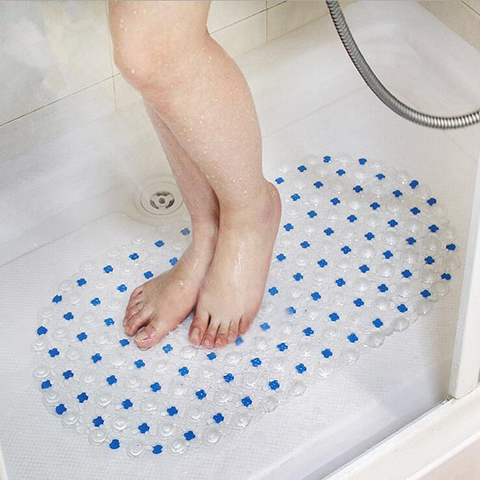 68cm*38cm PVC Bath Mat Household Bathroom Shower Clear Anti-slip Sucker Floor Mat Rug ► Photo 1/6