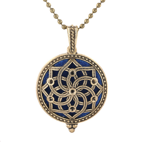 New Aroma Kaleidoscope Retro Necklace Antique Locket Pendant Magnetic Perfume Essential Oil Diffuser Locket Aromatherapy Jewelry ► Photo 1/6