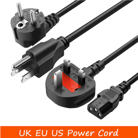 Black IEC320 C13 C14 AU US UK EU Power Cord India Israel Russia BS1363 13A Britain Extension Power cable 3*0.75mm 1.5M 1.8M 10A ► Photo 1/6