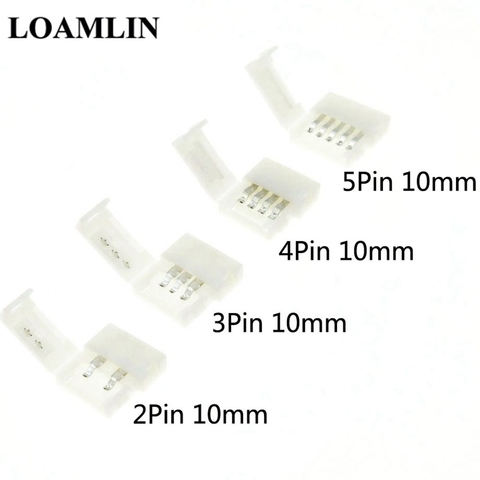 5PCS Free Soldering Led Connector 2PIN 3PIN 4PIN 5PIN L / T / X Shape Corner Connector For 10mm RGB RGBW RGBWW Led Strip Tape ► Photo 1/6