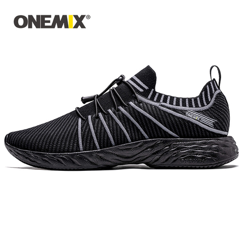 ONEMIX Men Retro Running Shoes 2022 Knitted Vamp Sneakers Light Breathable Men Vulcanized Shoes Outdoor Jogging Walking Trainers ► Photo 1/6