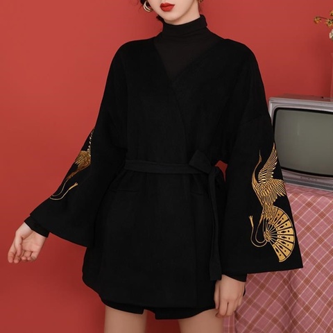 Black Ladies Chinese Tops 2022 Autumn Winter Embroider Hanfu Cheongsam Top Tang Suit New Year Chinese Style Clothing Women 11492 ► Photo 1/1