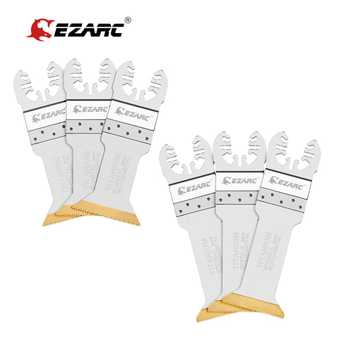 EZARC 6pcs Titanium Oscillating Multitool Blades Long Cut Saw Blades Speed Cutting for Wood, Metal and Hard Material ► Photo 1/6