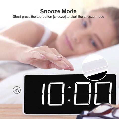 LED Display Alarm Clock Digital LED Electronic Time Temperature Calendar Tablelarm Clock USB Charging Student Desk Clocks ► Photo 1/6