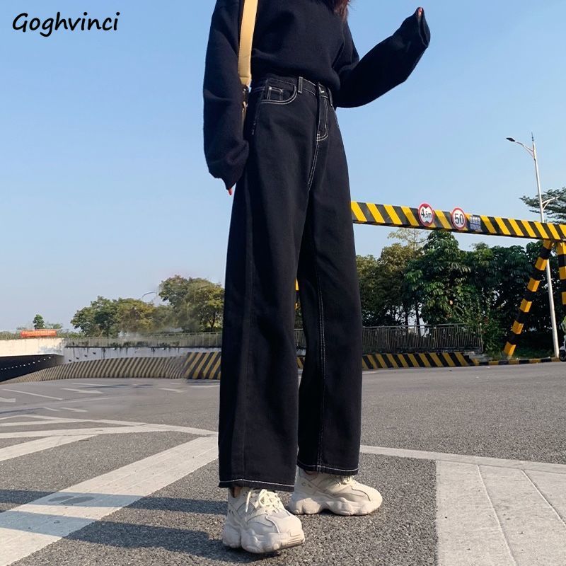 Korean Black Jeans Women IELGY Jeans Women Black Korean Style High
